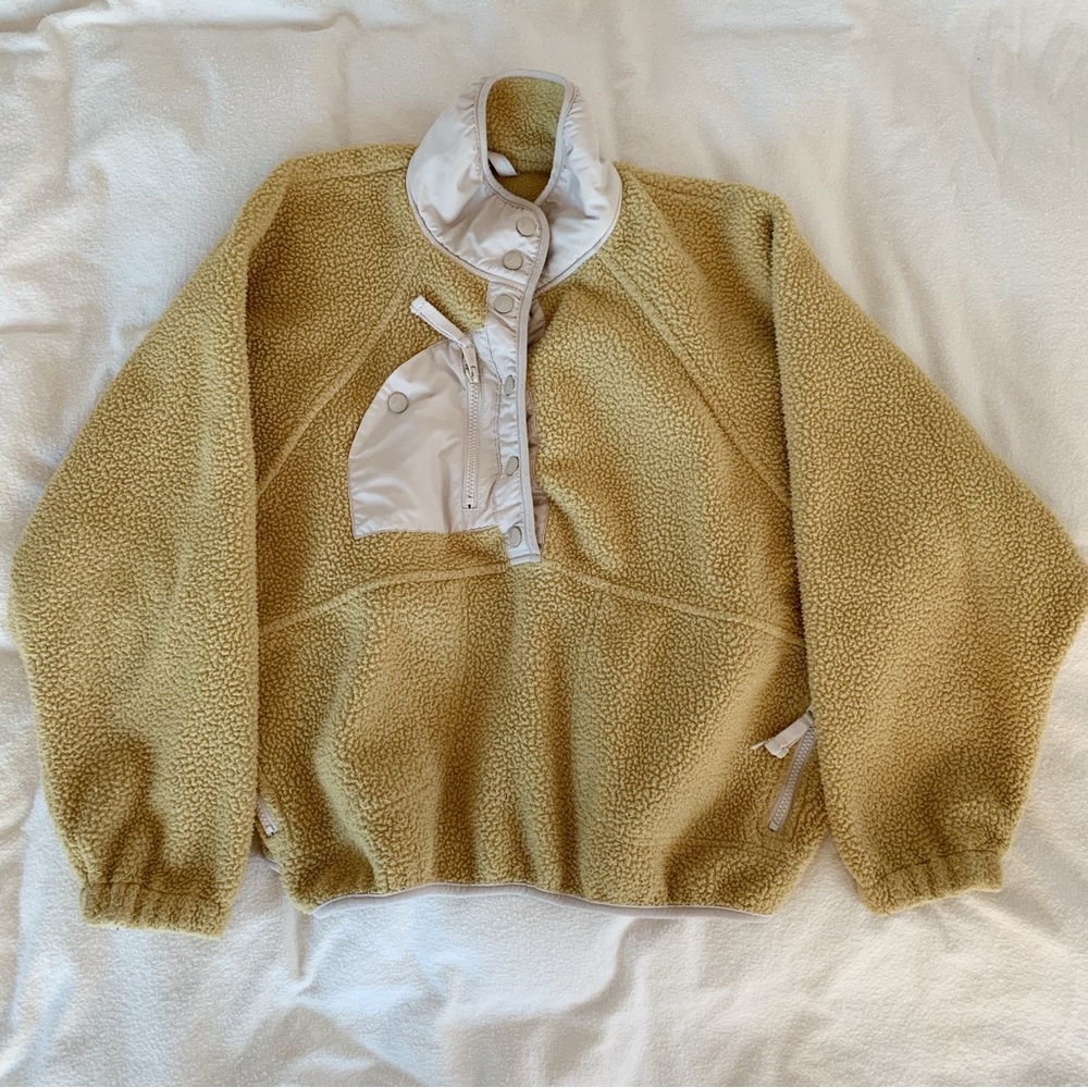FP Movement by Free People Tan Fleece Jacket